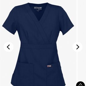 Greys Anatomy mock wrap scrub top - Large Indigo/Navy.  Great used condition.